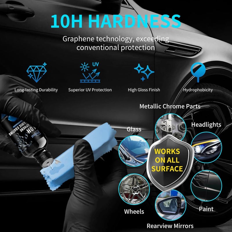 POLIXEL 10H Ceramic Coating, Premier Paint Protective Sealer with Super Hardness Ceramic Top Coat for Rain Repellent, Scratch Resistant, High Gloss Finish & Years Longer Protection than Wax -1.7oz - Image 3